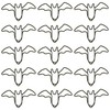 15pcs Paper Clips and Binder Clips, Bat-Shaped Clips, Black Metal