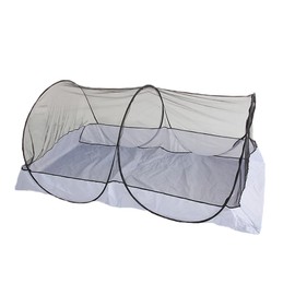 CMINGJ Portable Mosquito Net Foldable Pop-Up Travel Mosquito Net for Bed Free Installation-Suitable for Baby Adults Bedroom, Camping, nap, Patio (Large-Bottom Zipper(Black net))