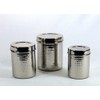 3SCompany Set of 3 canisters, stainless steel, hammered, shinny, sizes