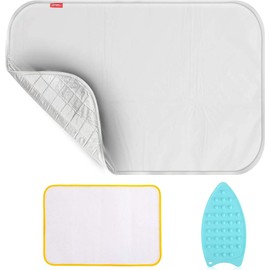 Upgraded Thick Ironing Blanket,Travel Ironing Mat Ironing Pad,Portable Double-Side Using,Isolate Heat Pad Cover for Washer,Dryer,Table Top,Countertop,Ironing Board for Small Space (28 x 31 inch)