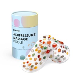 Pressure Point Mat Foot Massage Mat Acupressure Tools for Feet Gel Shoes Insert Real Stone for Men Women, Acupuncture Massaging Mat, Therapy Shoes Insole, Relieve Feet Tension Lower Back Pain (35)