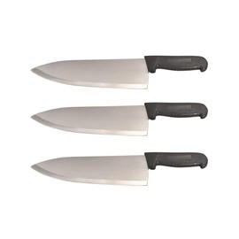 10" Chef Knife Cozzini Cutlery Imports - Choose Your Color - Razor Sharp Commercial Kitchen Cutlery - Cook's Knives (3 Pack - Black)