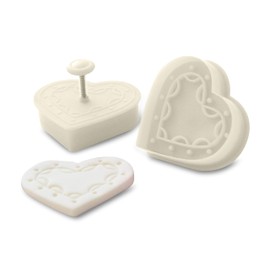 Ateco Fondant and Dough Plunger Cutter and Embosser, 2-Inch, Heart Baking Supply