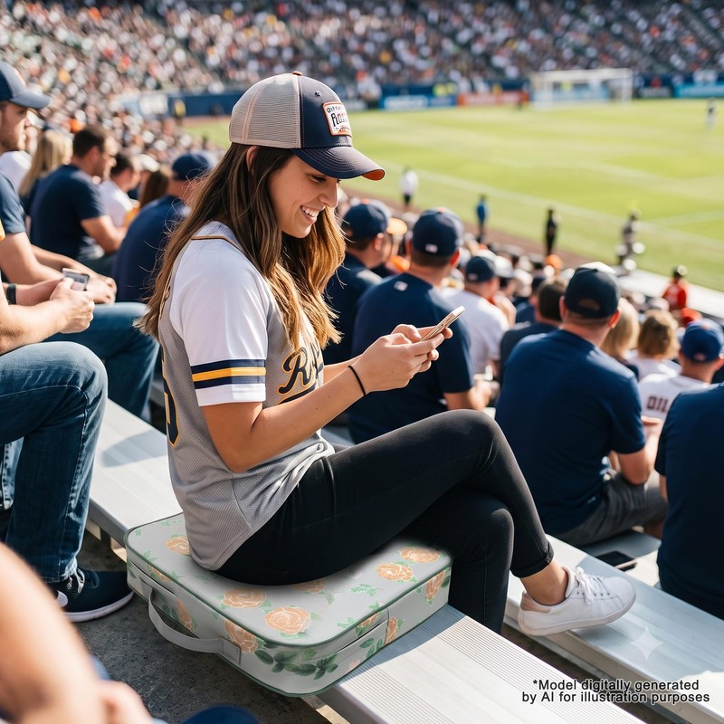 Stadium Seat Cushions for Bleachers 2 Pack with 2.8" Extra