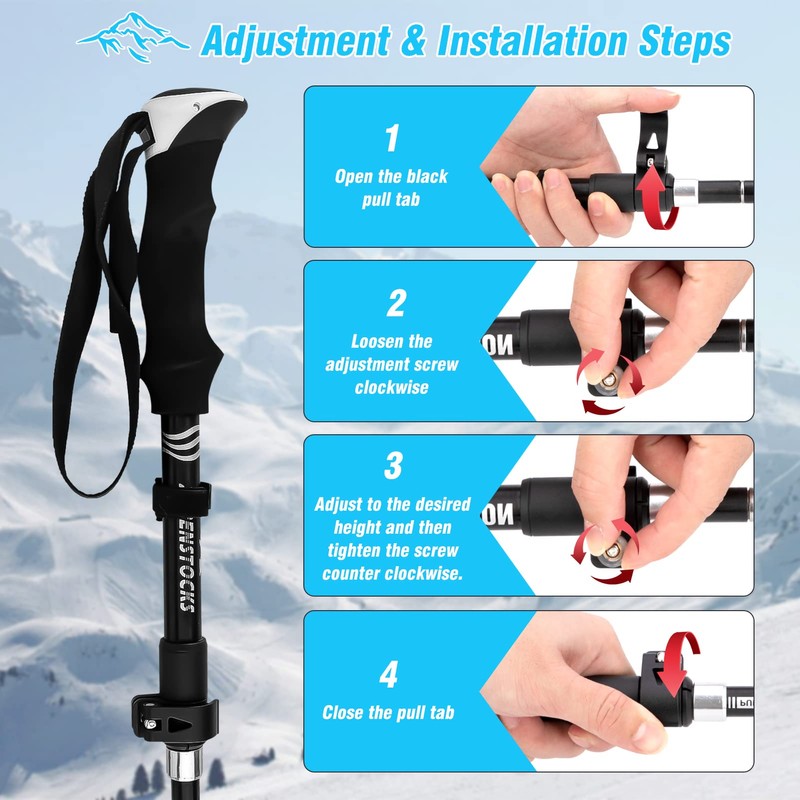 Beedove Ultralight Aluminum Trekking Poles, Hiking Poles with Anti-Shock and