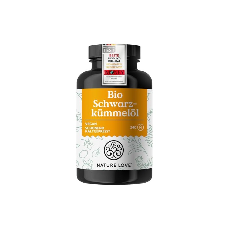 Nature Love Organic Black Cumin Oil - 240 Vegan Capsules