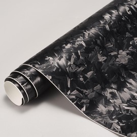 AuMoHall Black Forged Carbon Car Vinyl Wrap Matte Black Simulated Forged Carbon Fiber Satin Finish Car Body Film for Vehicle Interior Exterior Decoration, 59.84" x 19.68"