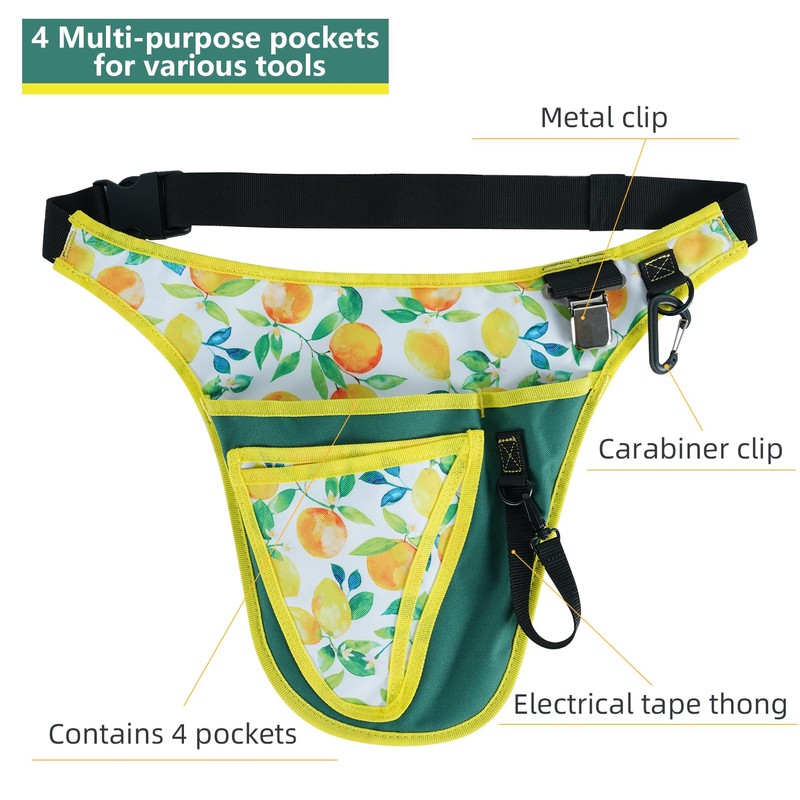KUNN Garden Tool Belt for Women,Waist Pouch Apron with Pockets