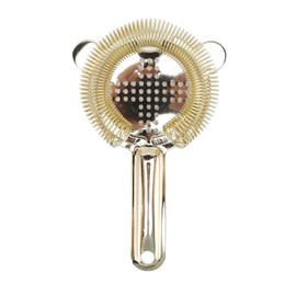 Cocktail Strainer Anti Rust Efficient Filtering 304 Stainless Steel Strainer Bar Tool for Home Mini Bars Clubs Restaurants Gold