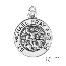 Fashion Jewelry Small ST MICHAEL ANGEL PRAY PROTECT Pendant 925 Sterling Silver 18" Necklace