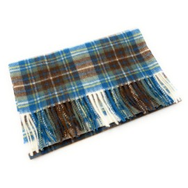 Stewart Muted Blue Tartan 100% Lambswool Scottish Traditional Unisex Mens Womens Luxury Scarf