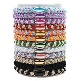 AIYVELU 12 Pieces Women Hair Bands Elastic Rubber Braided Bands Women Girls Stretch Hair Bands Fashion Ponytail Holder Women Girls (12 Mixed Colors)
