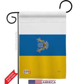 Canary Islands Garden Flags 2pcs Pack Regional Nationality Nation International World Country Particular Area Small Decorative Gift Yard House Banner Double-Sided Made In USA 13 X 18.5