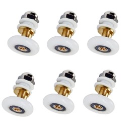 Shower Door Rollers, The Bathroom Glass Sliding Door Pulleys/Runners/Wheels,25mm Modern Shower Glass Door Rollers Replacement,6Pcs