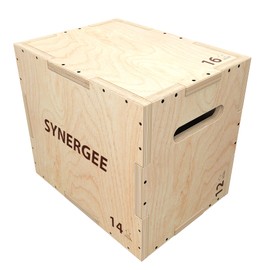 Synergee 3 in 1 Wood Plyometric Box for Jump Training and Conditioning. Wooden Plyo Box All in One Jump Plyo Box Trainer. Size - 16/14/12