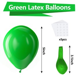 Bezente Green Balloons Latex Party Balloons - 150 Pack 5 inch Matte Small Light Green Helium Balloons for Birthday Baby Shower Christmas Jungle Safari Theme Party Decorations