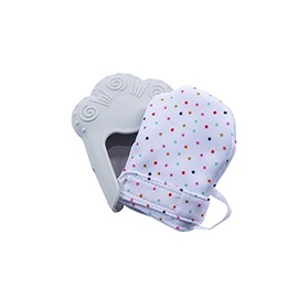 Kids Heroes Guante Mordedera para Bebe  Silicona Libre de BPA con Múltiples Texturas - Membrana Interna con Sonido - Gris                             