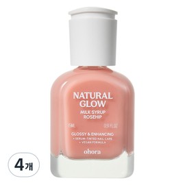 Oh Hora Natural Glow Milk Syrup Nail Strengthener Rosehip, 15ml, 4 pieces / 오호라 내추럴 글로우 밀크시럽 네일 강화제 로즈힙, 15ml, 4개