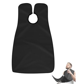 IPNSDON 1PCS Shaving Bib Beard Bib Apron Beard Shaping Tool Beard Hair Clippings Catcher Trimming Accessories With Suction Cups Hair Beard Trimming Perfect Grooming Gift for Father Husband(black)
