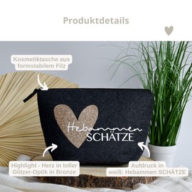 Geschenk für die beste Hebamme | Filz Tasche als Geschenkidee "Hebammenschätze" | Abschiedsgeschenk als Danke | Hebamme mit Herz