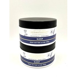 Bath and Body Work Aromatherapy Sleep Body Butter, Chamomile + Bergamot, 6.7 oz, Natural Essential Oils, Pack of 2