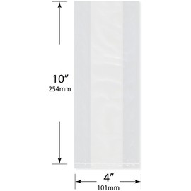 Plymor 4" x 2" x 10" (Pack of 500), 1 Mil Gusseted Plastic Bags
