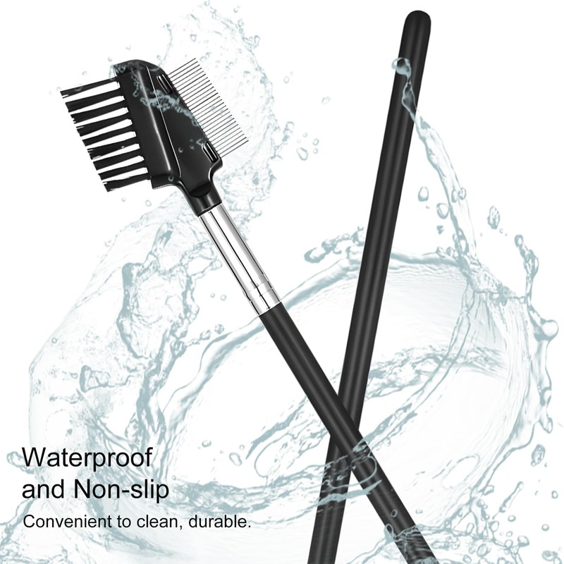 Dual-Sided Eyelash & Eyebrow Spoolie Brush: Reusable Comb with Stainless