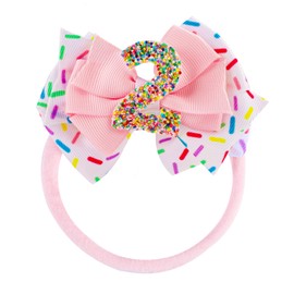 Pink Bow Birthday Hat, Elastics Baby Girl Bow Birthday Hair Bows Baby Bow Headbands Baby Hair Bows Hair Accessories Birthday Pink Bow Party Decorations for Baby Girl (2)