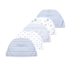Newborn Baby Hat for Babies, Boys, Girls, Ages 0-6 Months, 100% Cotton (0-6Months, Blue Hat)