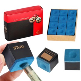 ZDL Billiard Chalk, 12 Pieces Billiard Chalk Accessories, Pool Cue Cube, Billiard Chalk Blue, Calcium Carbonate Non-Slip Billiard, Billiard Accessories Chalk, Billiard Chalk for Amateurs and