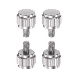 sourcing map 4pcs Vernier Calipers Locking Screws M2.5x4mm Round Flat Head Knurled Thumb Knob Bolts