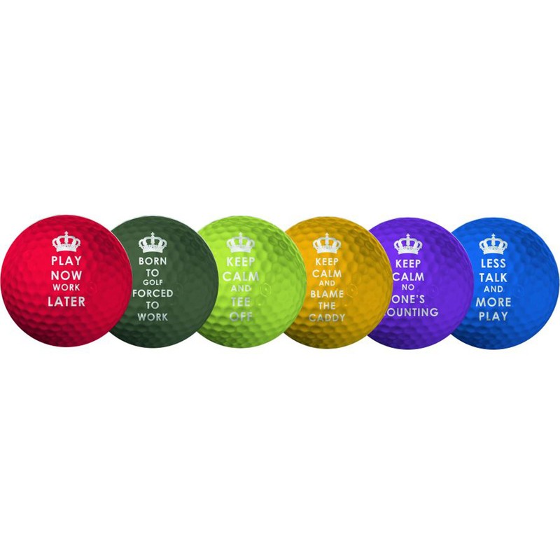 Longridge Keep Calm Novelty Golf Balls (Pack Of 6) -