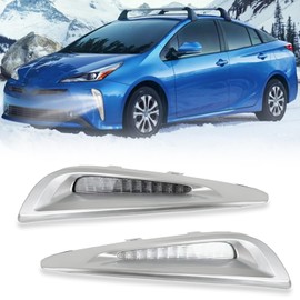 PGTOPONE Switchback White/Amber LED Front Bumper Light Daytime Running Lamp Amber Sequential Turn Signal Light Feature Compatible with Toyota Prius 2019 2020 2021 2022 Bezel Wire Harness