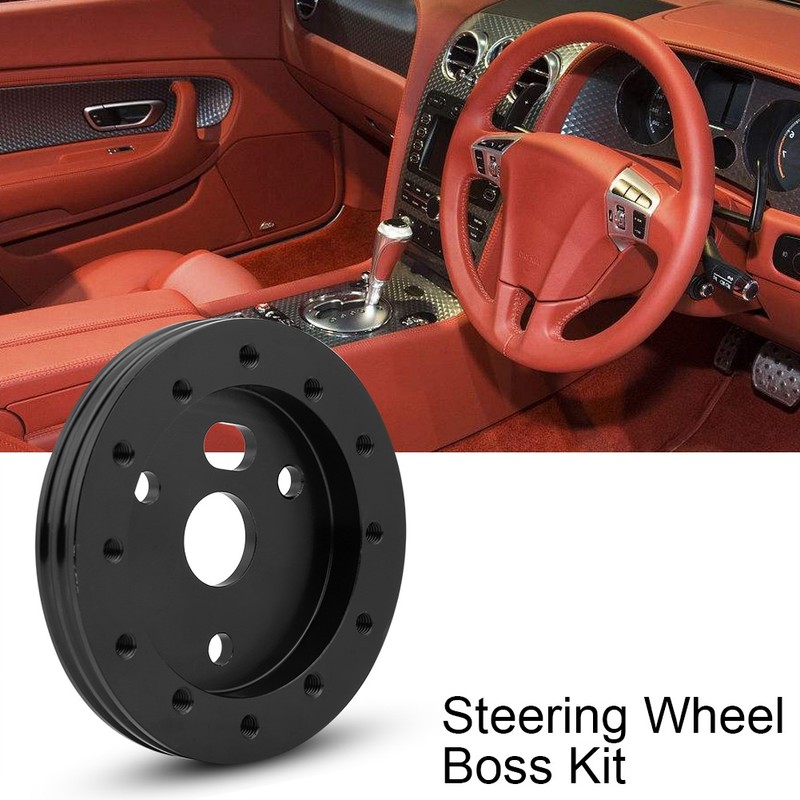 Aluminum Black 0.5 Inch 6 Hole Car Steering Wheel Hub