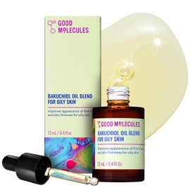 Good Molecules Bakuchiol Oil For Oily Skin 12ml / 0.40oz - Moisturizing, Firming, Anti-Aging, Antioxidant Facial Oil For Wrinkles, Fine Lines - Natural Skin Care For Face with Rosehip and Baobab Oil