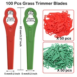 Paifeancodill Replacement Plastic Blades Sets for Cordless Grass Trimmer-100 Pcs Machine Trimmer Blades Replacement Grass Trimmer Blades for Cordless Lawnmower Garden Lawn Mower/Cutter Whipper Snipper