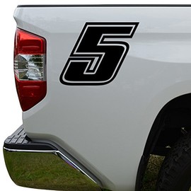 Racing Race Number 5 Five Style 4 Die Cut Vinyl Decal Sticker For Go Kart Car Truck Motorcycle Window Bumper Wall Decor Size- [10 inch/25 cm] Tall Color- Matte Black