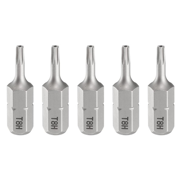 sourcing map 5pcs T8H Torx Screwdriver Bit 1/4" Hex Shank