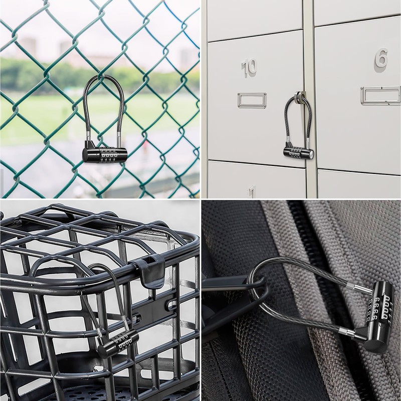 ORIA Combination Padlock, Small Padlocks with Code, 4 Digit Safety