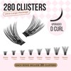 LASHVIEW Lash-Extension-Clusters 280pcs D Curl Lash Clusters Natural Look Cluster