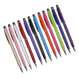 TEHAUX 12pcs Ballpoint Pen Capacitive Screen Touch Stylus Pen for Drawing Writing and Emailing Random Color