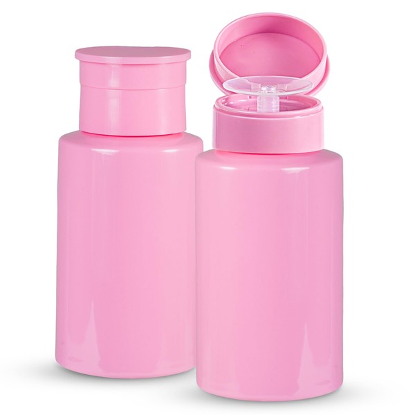2 Pack Pink Push Down Pump Dispenser - Nail Polish