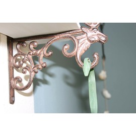 Southern Metal Pack of 2 Stag Deer Antler Patio Corbels/Plant Hangers/Garden Shelf Holders, Cast Iron, B-15