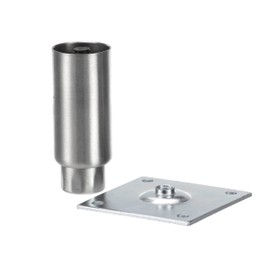 "1-5/8" OD x 4" H Stainless Steel Equipment Leg with Removable Mounting Plate and Adjustable Hex Toe"