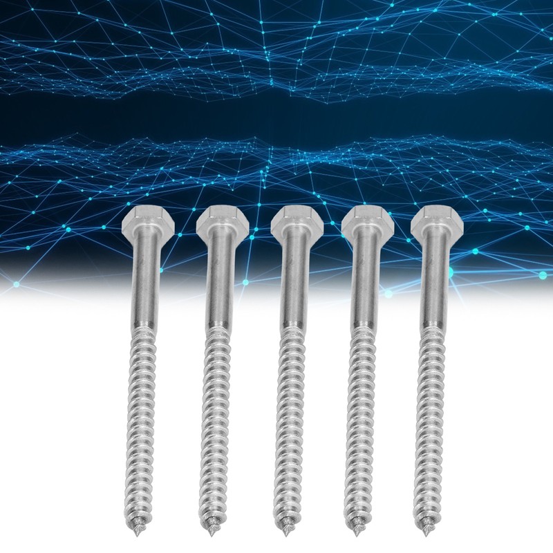304 Stainless Steel Half Thread Bolt Wood Hex Lag Screws