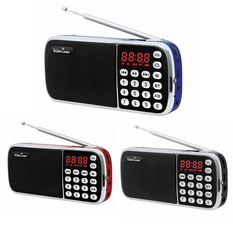 Digital Sunflash Z-135 Rechargeable Mini AM/FM Radio +Wireless Bluetooth +USB/SD/AUX