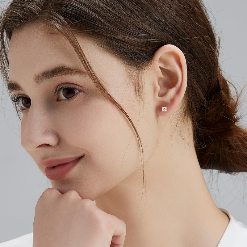 KRKC & CO Moissanite Earrings for Women, 0.8 ct-2 Ct,