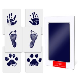 TATUNER Baby Hand and Footprint Kit Inkless - Mess Free Ink Pad, Paw Print Kit for Dogs and Cats, Safe Clean Touch Ink Pads for Newborn Handprints (Lake Blue, 0-6 Months) (Royal Purple, 0-6 Months)