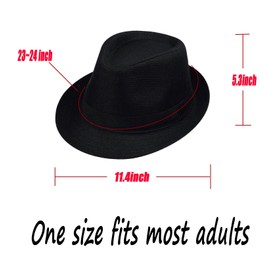GCFIYPP 1920s Men Fedora Hat Cap for Men,Manhattan Hat for 1920s Mens Gatsby Costume Accessories (Black 2 pack)