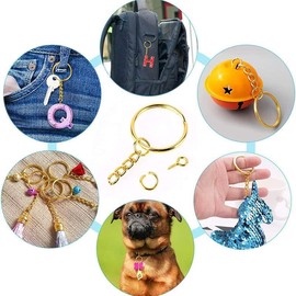 100 Uds. Anillos de Llavero Dorados, Llaveros Divididos de Metal, Piezas de Cadenas con Anillos de Salto Abiertos para Manualidades DIY, Fabricación de Joyas